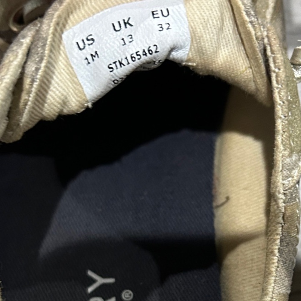 Sperry Kids Gold / Tan Camouflage Sneakers Size 1 - Picture 4 of 4